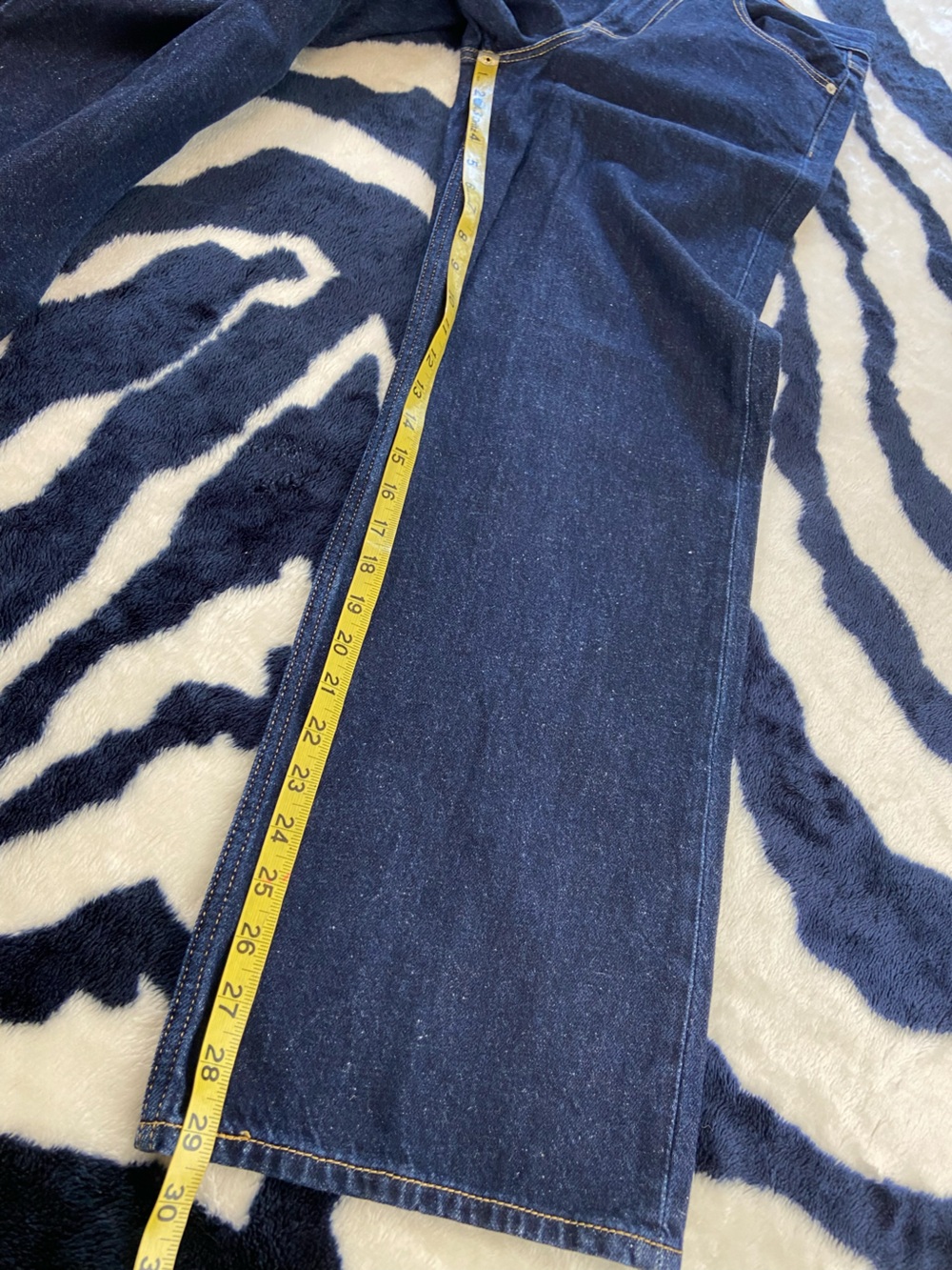 Levi's High Loose Dark Blue Wash Indigo Straight Wide Leg High-Rise Jeans Sz 27 - Picture 5 of 14